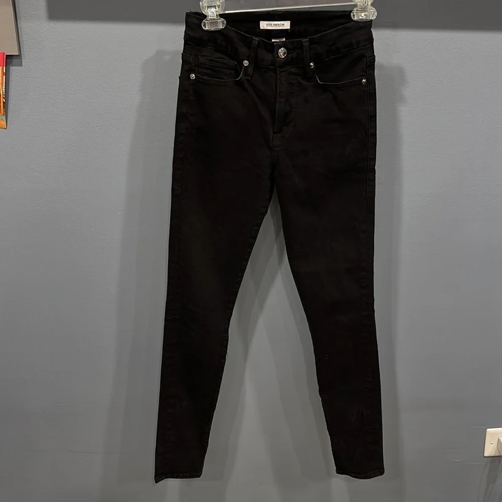 Good American Black Good Legs Skinny Jeans  Casual Denim EUC